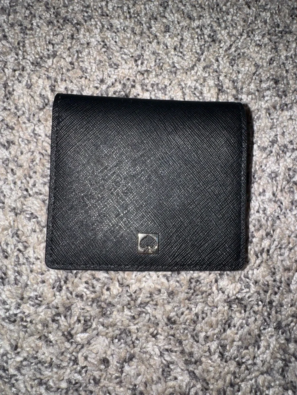 Kate Spade Black Saffiano Leather Wallet Card Holder Zip Coin Pouch